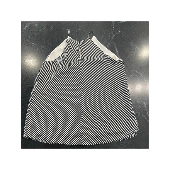 H&M black and whie stripe silky racerback dressy tank top Med - Picture 2 of 10
